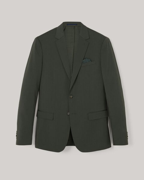 Wool Blend Soft Tailored Jacket, Khaki, hi-res